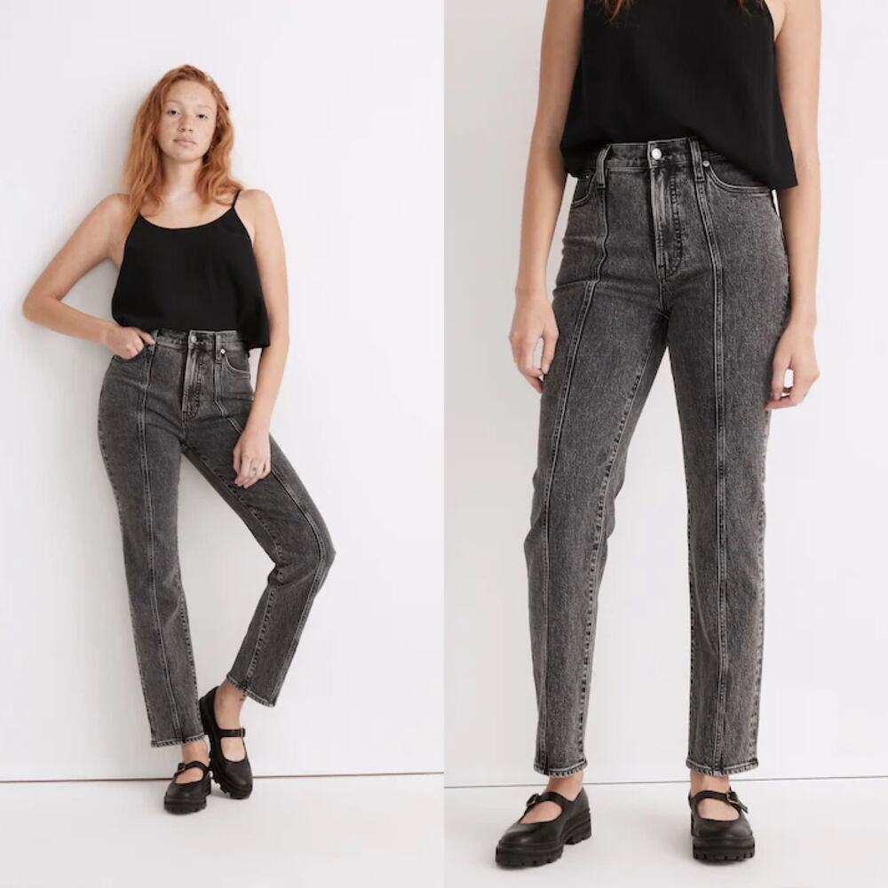 Madewell The Perfect Vintage Straight Jeans in Meaford Wash Seamed Edition sz 26